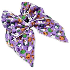 Purple hello kitty Halloween hair bow